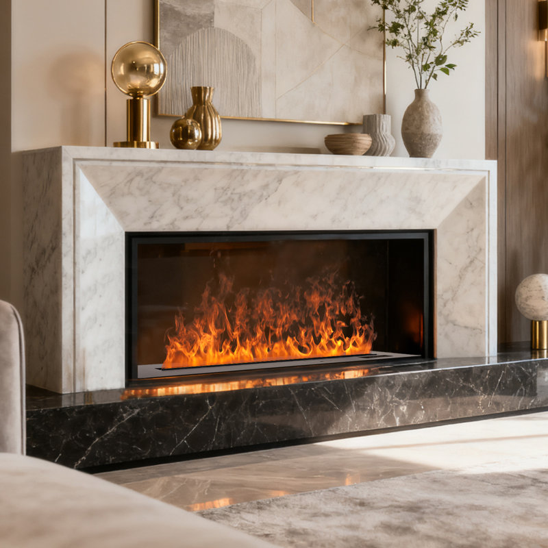 8 Color Flames 3D Water Vpaor Freplaces Inserts & Freestanding Electric Fireplaces NO Heating with Remote & Smart APP Decoration Humidifier Steam Fireplace