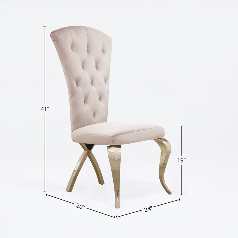 Fauteuil d'appoint en velours, Beige