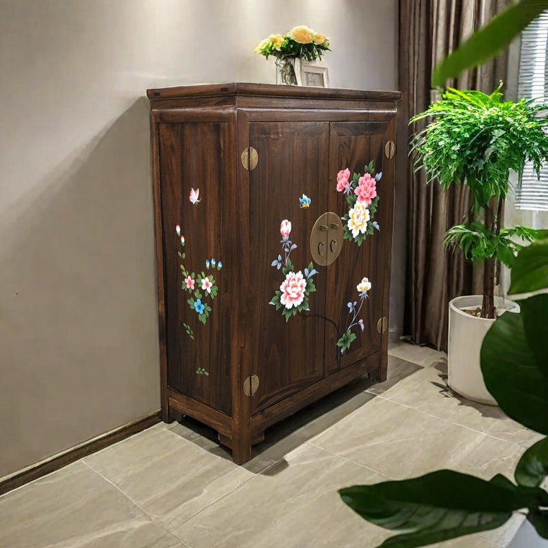 16 Pair Solid Wood Shoe Storage Cabinet