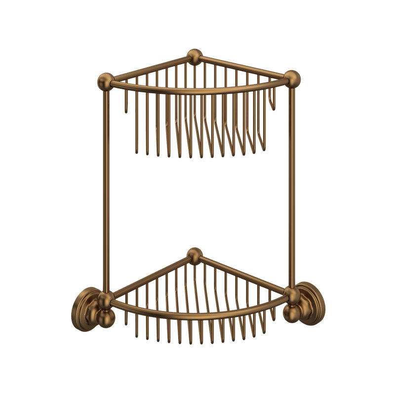 Two Tier Corner Basket, English Bronze