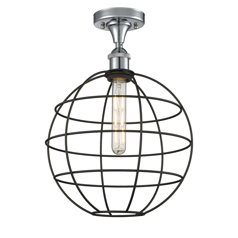 Ariyauna Semi Flush Mount, 16" H x 12" W x 12" D, Polished Chrome