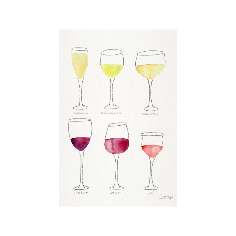 Wine Glasses by Cat Coquillette - Painting on Canvas, 101.6 cm H x 66.04 cm W x 1.91 cm D, Wrapped Canvas