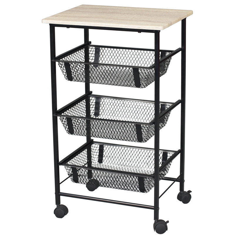 Chariot de cuisine avec plateau en bois Almeida