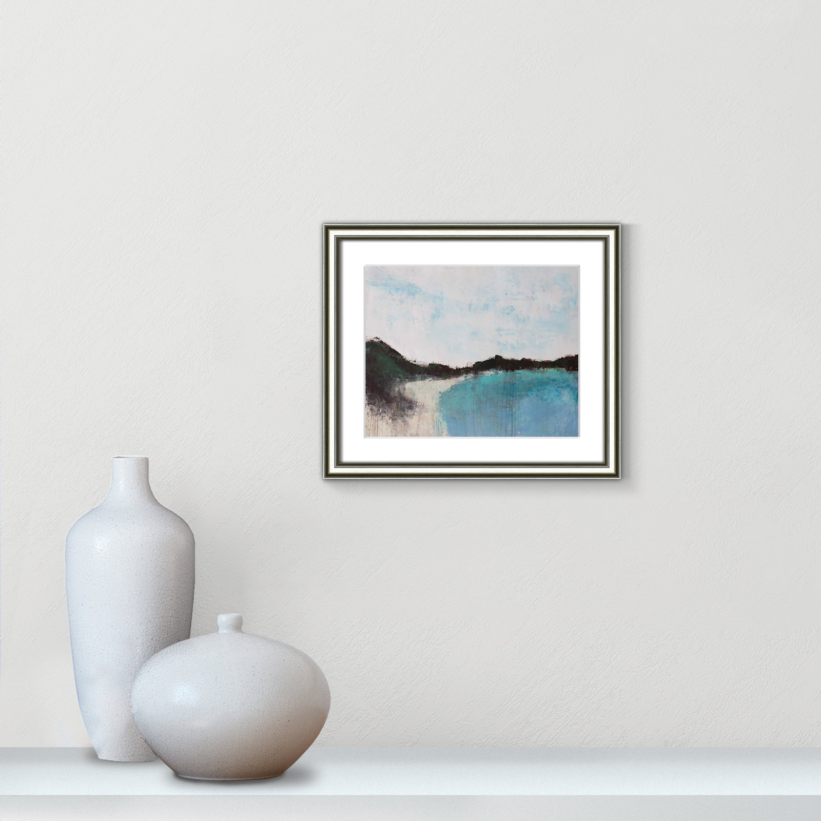 Mountainside Lakeview III Print, 14.25" H x 16.25" W x 0.75" D, Silver Framed