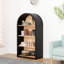 4 tablettes de rangement arquées noires, hauteur de 43 po, apparence élégante, construction stable, convient à la grande bibliothèque de décoration intérieure, rangement, design élégant, basculement, pièce décorative polyvalente