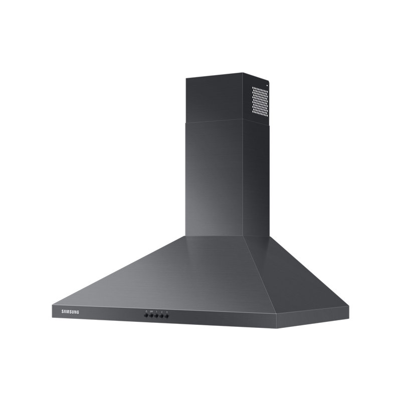 Hotte murale Samsung 30 ", Acier inoxydable noir résistant aux empreintes di