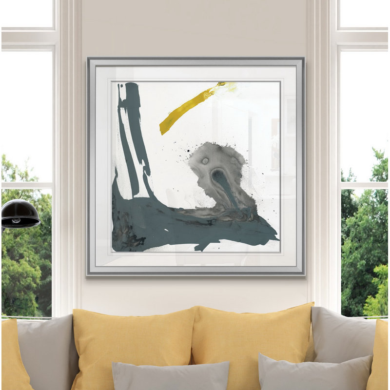 « minimal v », peinture, H 28 po x l 28 po x P 1,5 po, Cadre argenté