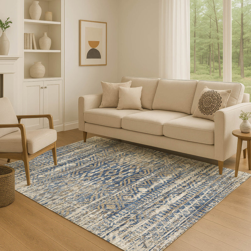 Tapis marocain de qualité supérieure lavable à la machine Ansley, Rectangle 5 pi x 7 pi 6 po