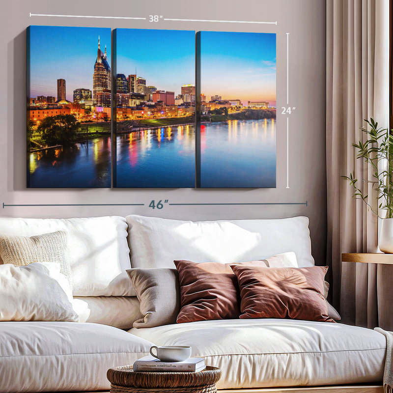 "Nashville" sur toile, H 42 po x l 65 po x P 1,25 po