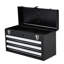 Boîte à outils portative noire de 20,5 pouces, 3 tiroirs, verrouillage automatique, charnière lisse, tiroir coulissant, couvercle sécuritaire pour la protection et rangement en métal, protection contre les éclaboussures, poignée supérieure facile à transporter
