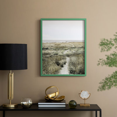 Reproduction encadrée, "Sentier au paradis" - bois massif