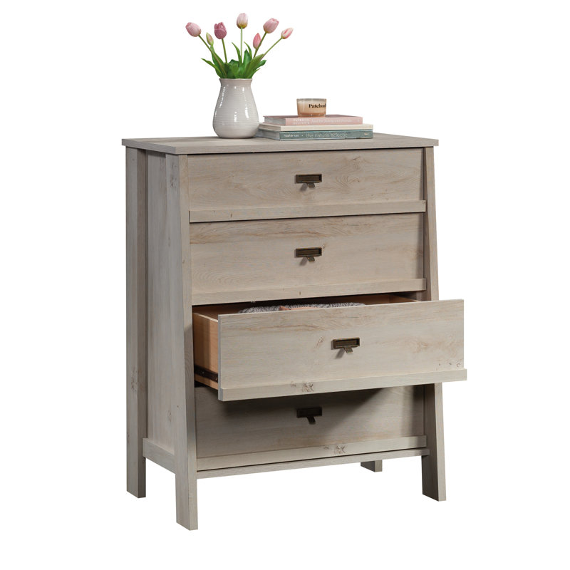 Commode 4 tiroirs, finition grise