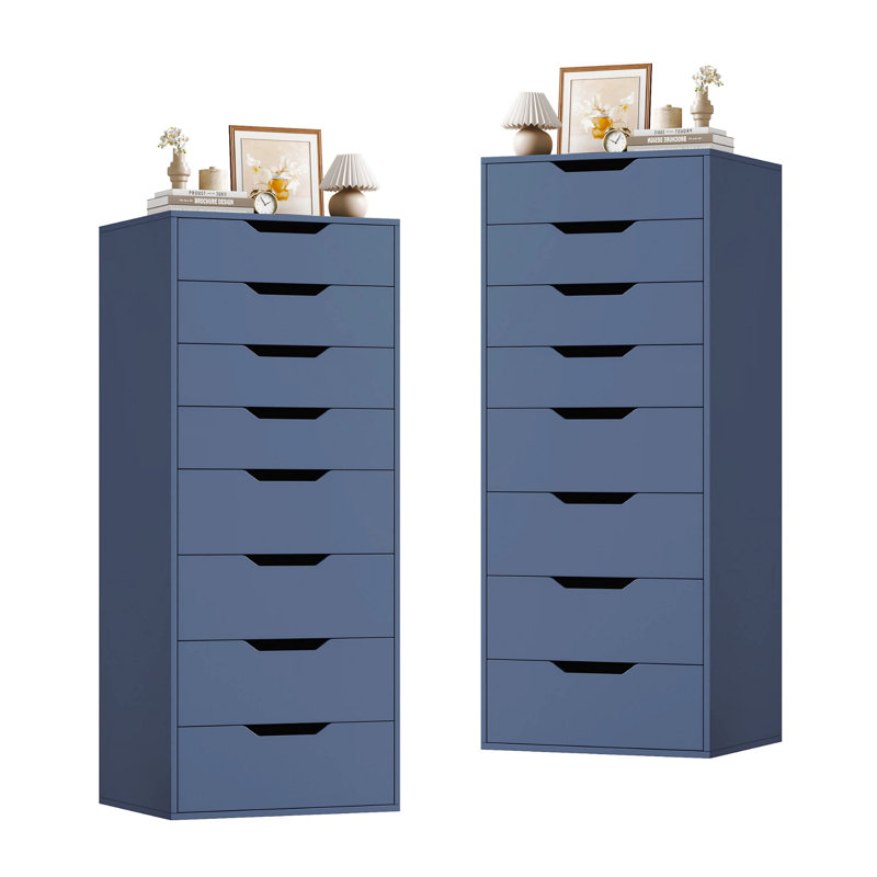 8 - Drawer Dresser Set, Blue