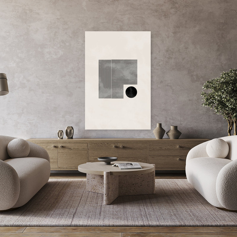 Art contemporain abstrait géométrique, H 48 po x l 32 po
