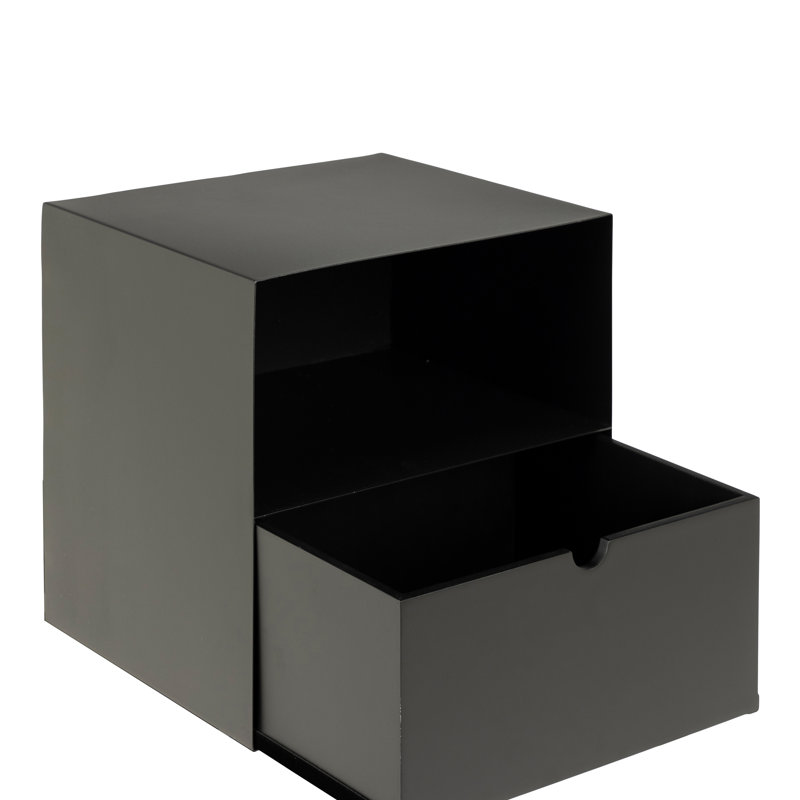 Saliou 30 cm W Bedside Table, Matt Black