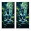 «Teal Buddhism Buddhas Serenity», 2 pièces sur toile-1714547893-1714547895