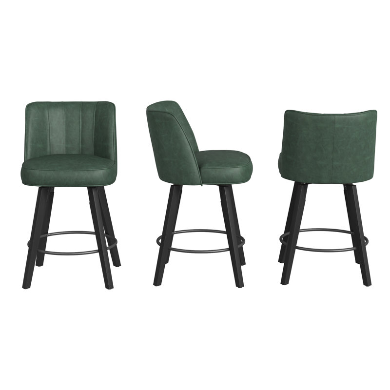 Tabouret pivotant H 26 po Malling, 3, Siège vert / cadre noir