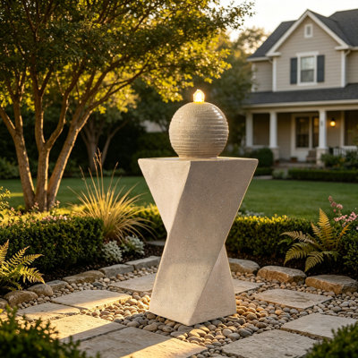 Resin Outdoor Garden Fountain with Sphere Top
