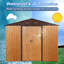 Coffee 8Ft X 6Ft Outdoor Shed. Strong Galvanized Iron Structure, Paint Finish, Punched Vents For Circulation. Sliding Doors With Lock. Easy To Construct. Protected Panels Metal Storage Build,-131257681