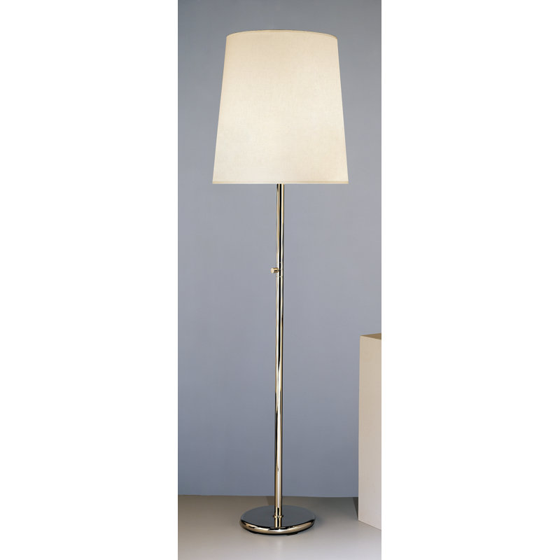 Tall Adjustable Polished Nickel Floor Lamp with Fondine Shade