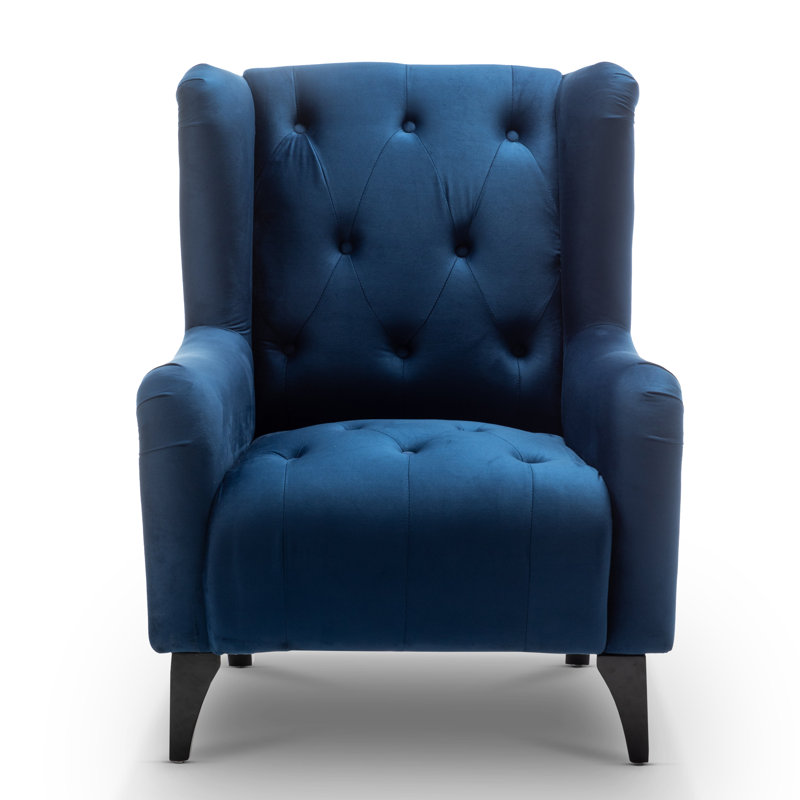 Negaunee Upholstered Wingback Chair, Blue