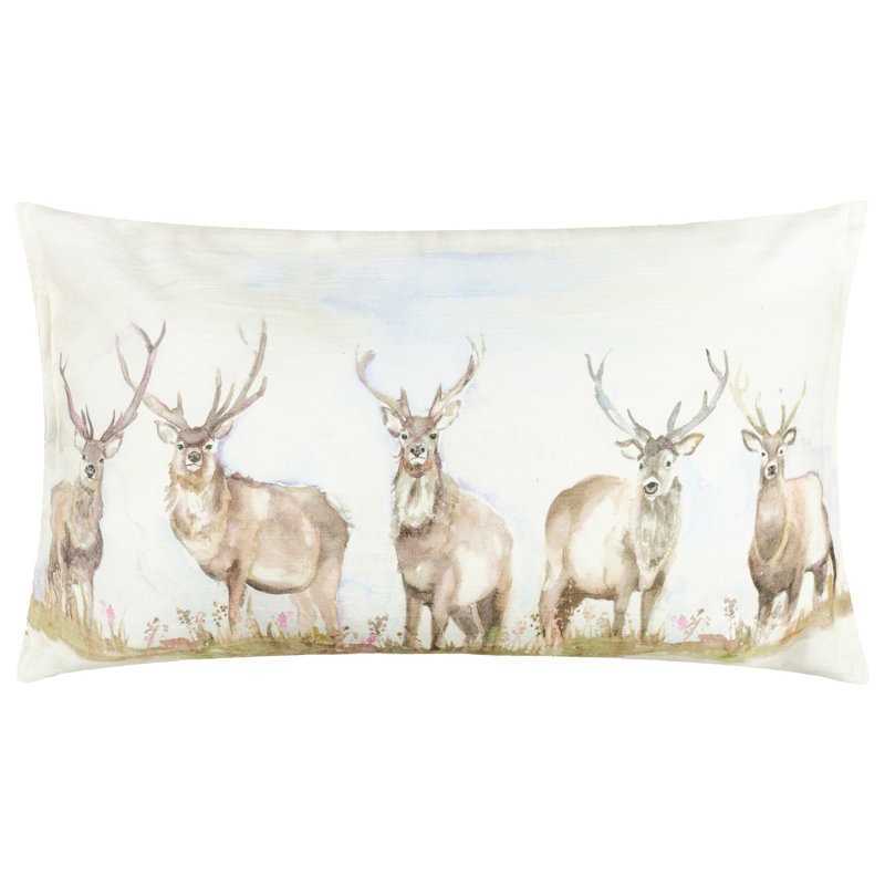 Moorland Stag Indoor / Outdoor Abstract Rectangular Throw Cushion