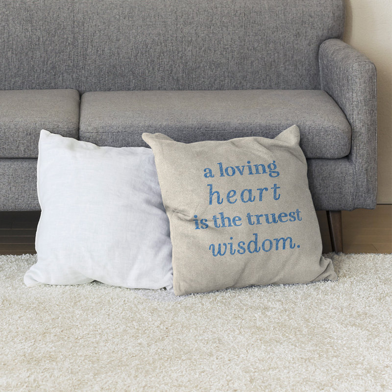 Reversible Throw Pillow, White/Blue, 36" H x 36" W