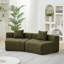 Canapé modulaire courbé en chenille avec 2 coussins - Conception semi-circulaire modulaire pour le salon, la chambre à coucher, le bureau ou le salon-1449336609
