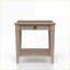 Table basse transitionnelle décontractée à finition sable avec tablette de rangement et tiroir pour le salon-651523143