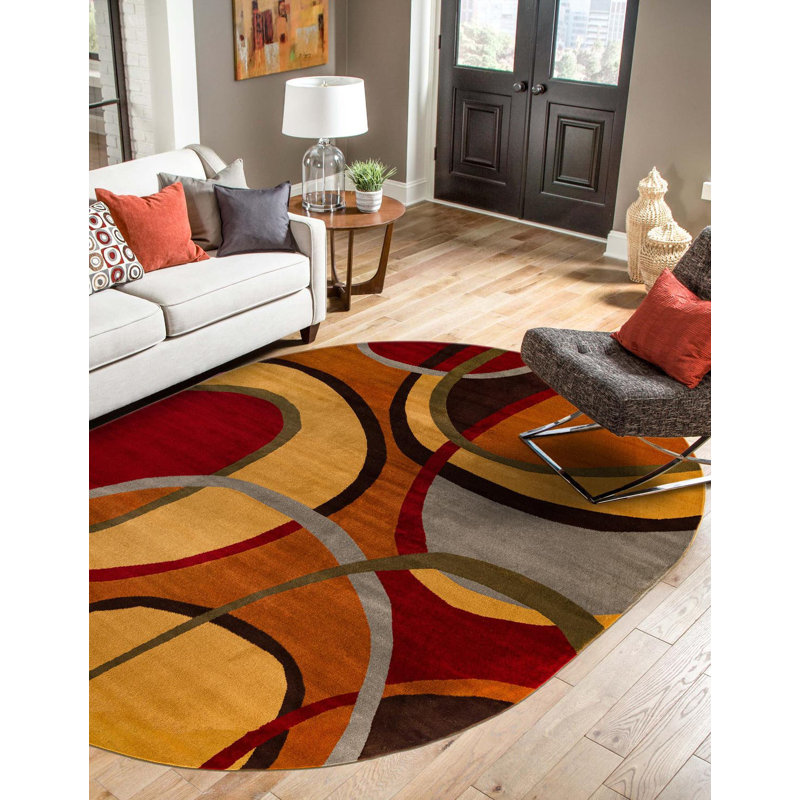 Abstract Area Rug, Oval 238.8cm x 304.8cm