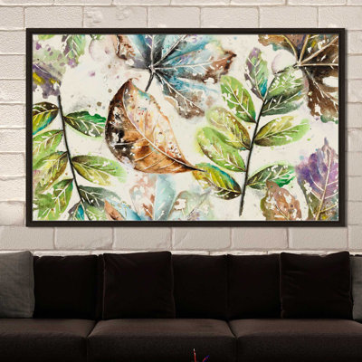 «Global Leaves Rectangle», reproduction de peinture à l'aquarelle