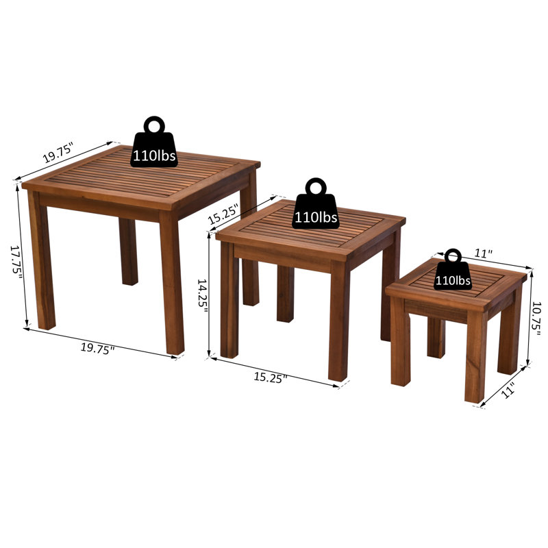 Square Teak Outdoor Side Table