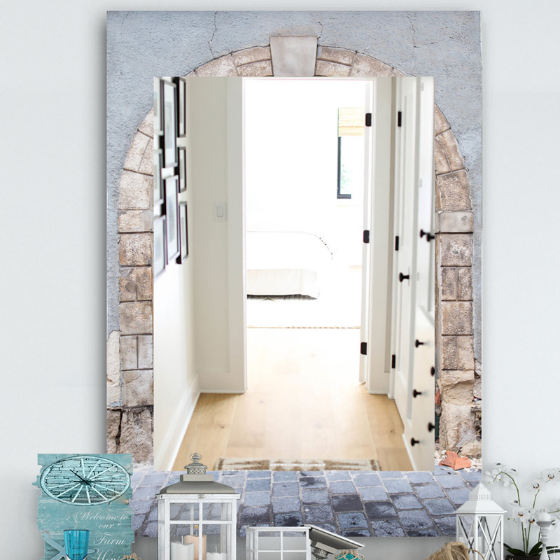 Miroir mural traditionnel porte pierre, H 24 po x l 32 po