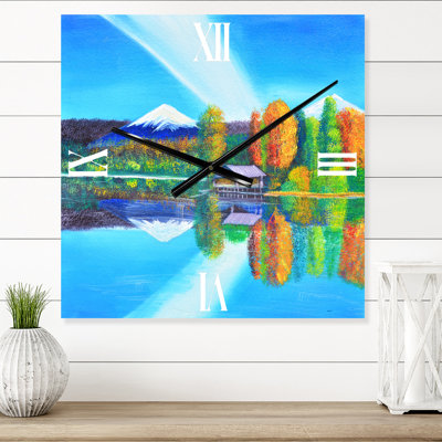 Horloge murale Reflection of Mountain and Sky on the Lake