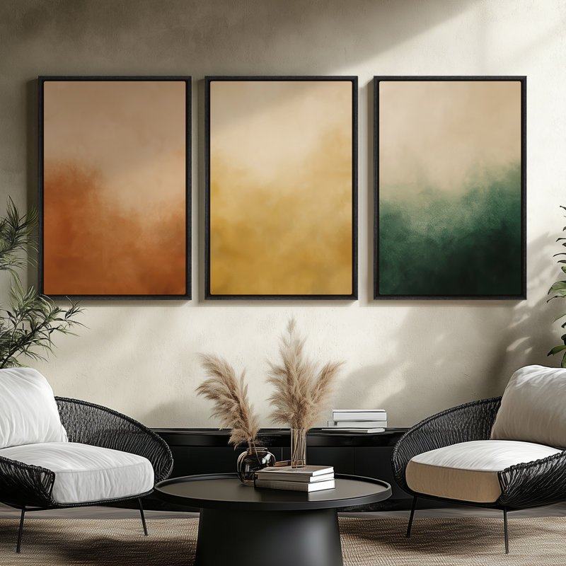 Framed Canvas Wall Art - Vintage Abstract Wall Prints for Bedroom, Black, 36" H x 24" W