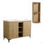 Meuble-lavabo autoportant 48 po avec double lavabo et support de rangement, portes à fermeture douce, armoire combinée (KD-Packing)