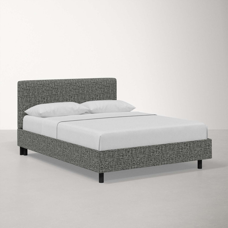 Adrien Upholstered Platform Bed, Milsap Granite Sustain Tweed, King