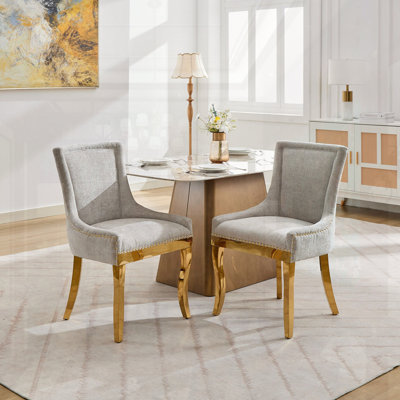 Ensemble de 2 chaises en chenille de style moderne