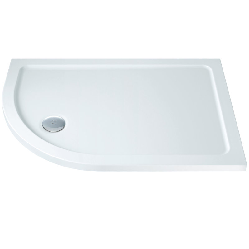 Flat Top Shower Tray, 4.5cm H x 120cm W x 80cm D, Left