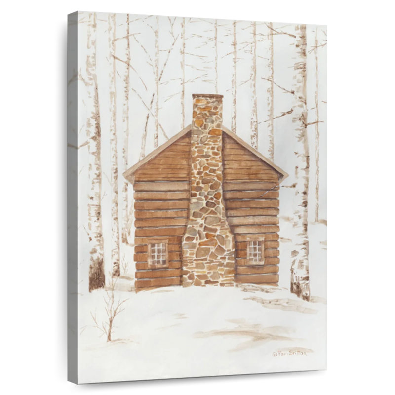 Wintery Cabin, 51" H x 34" W