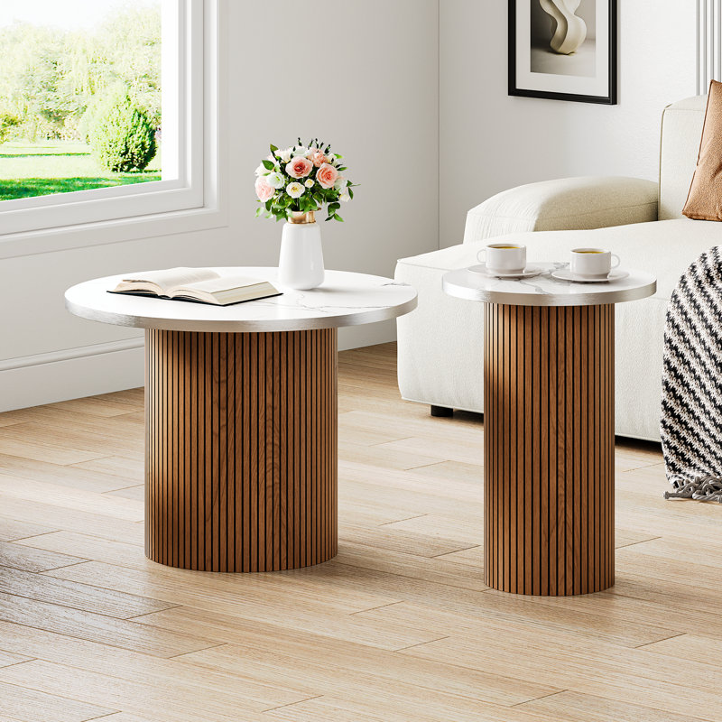 Pedestal Coffee Table, Walnut