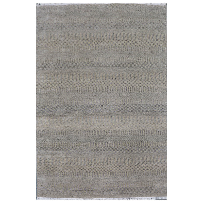 Tapis unique de 5 pi 11 po x 9 pi noir / gris One-of-a-Kind
