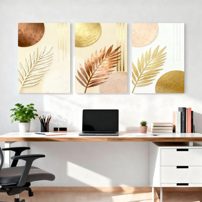 et abstrait géométrique, impression sur toile, ensemble minimaliste moderne (ensemble de 3)