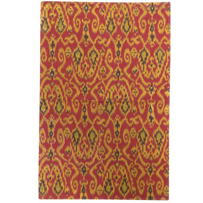 Flatweave Wool Ikat Area Rug in Multi
