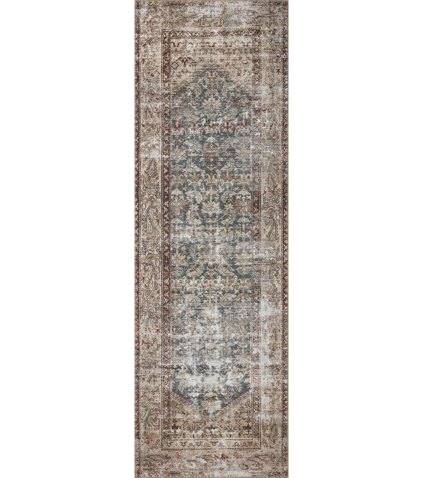 Amber Lewis x Loloi Georgie Teal Antique Rug, Runner 2' x 5'