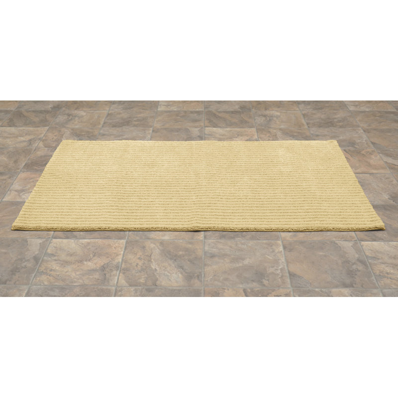 Viridian Nylon Bath Rug with Non-Slip Backing, Linen, 30" x 50"