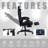 Dowinx Adjustable Reclining Ergonomic Swiveling PC & Racing Game Chair with Footrest-2034228561