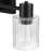 3-Light Matte Black Vanity Light with Clear Ribbed Glass Shades