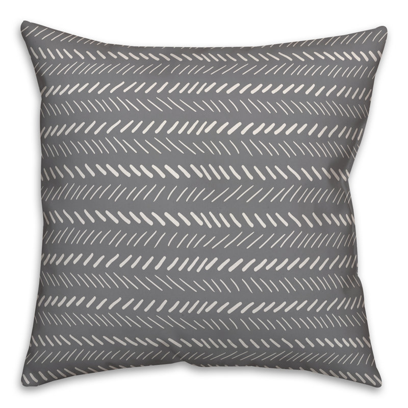 Chevron Throw Pillow, 20" x 20", Gray/White Geometric 1