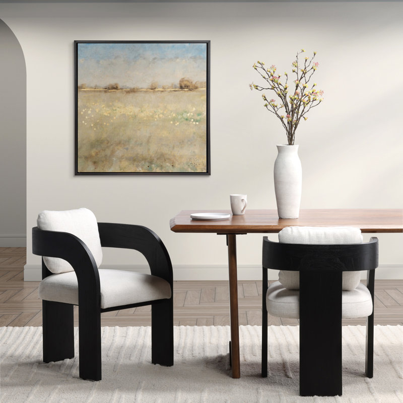 Maravi Linen Blend Upholstered Dining Table